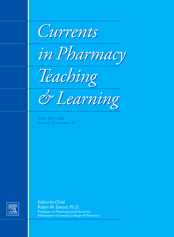 Go to journal home page - Currents in Pharmacy Teaching and Learning